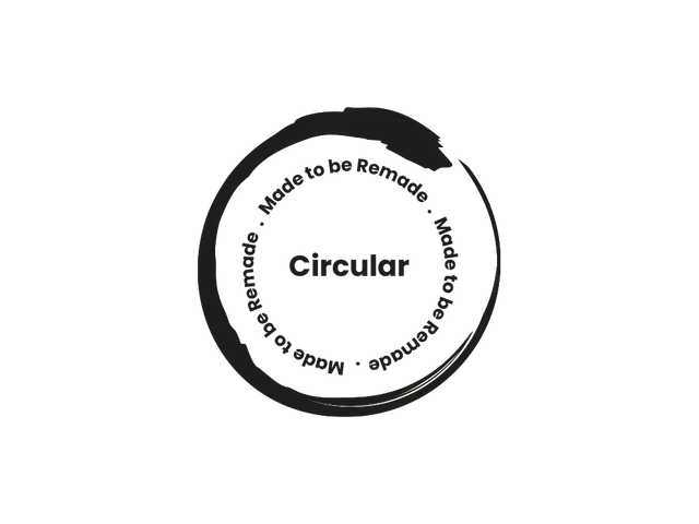 Circular logo to represent Triplacement's circular manufacturing process where products are made to be remade. 